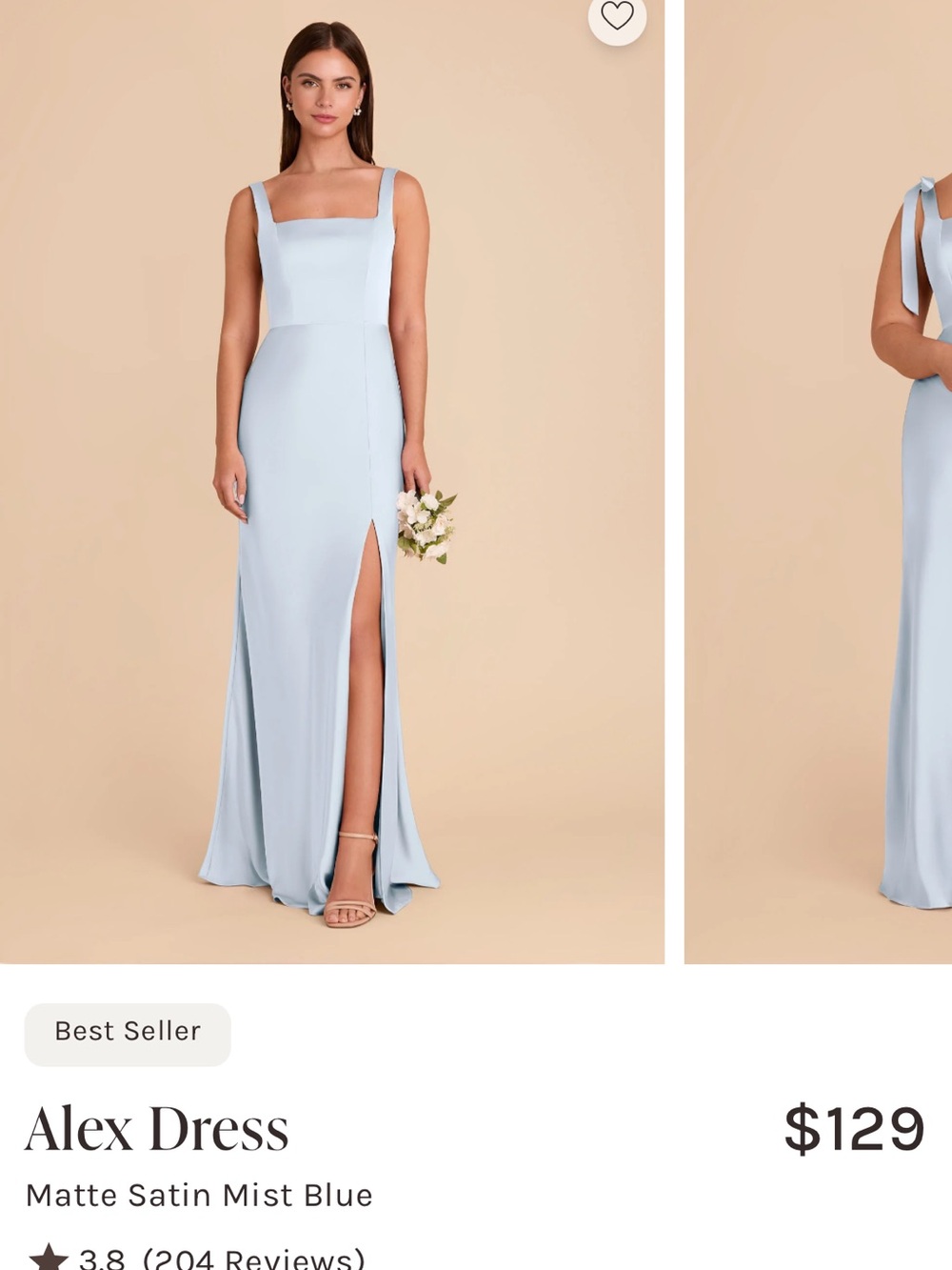 Birdy Grey Alex Dress Matte Satin Mist Blue small